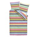 TRAUMSCHLAF, TRAUMSCHLAF Bettwäsche »Rainbow«, (3 tlg.), buntes Streifendesign für den Winter