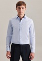 Business Hemd Slim Fit Langarm Streifen Herren Hellblau 45