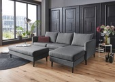 ATLANTIC home collection Ecksofa »Rekvik«, mit Wellenunterfederung, Ottomane beidseitig montierbar