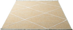 Sansibar Teppich »Braderup«, rechteckig, 2 mm Höhe, Flachgewebe, modernes Scandi Design, Motiv Rauten, mit Fransen, ideal im Wohnzimmer & Schlafzimmer