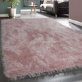 Paco Home Hochflor-Teppich »Glamour 300«, rechteckig, 70 mm Höhe, Uni Farben, mit weichem Glanz Garn, ideal im Wohnzimmer & Schlafzimmer
