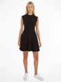 TOMMY JEANS, Tommy Jeans Blusenkleid »TJW BABYLOCK FIT & FLARE DRESS«, mit Tommy Jeans Flagge