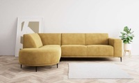 andas Ecksofa »Vorby«, L-Form, Breite 252 cm, weicher Chenille-Stoff, schwarze Metallfüsse