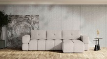 andas Ecksofa »EJSTRUP moderne, aufwändige Steppung, auch in Bouclé L-Form«, verwandelbar in Schlafsofa, incl. Bettfunktion, B/T/H: 362/186/92 cm