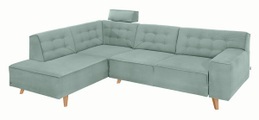 TOM TAILOR Ecksofa »NORDIC CHIC«, mit Ottomane, wahlweise mit Sitzvorzug, Füsse Buche natur