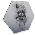 Wall-Art Metallbild »Türschild Waldtiere Waschbär«