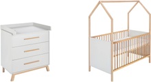 Schardt Babymöbel-Set »Sienna Grey«, (Spar-Set, 2 St.), Made in Germany, mit Hausbett und Wickelkommode