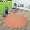 Paco Home Teppich »Timber 125«, rund, 4 mm Höhe, Flachgewebe, Sisal Optik, In- und Outdoor geeignet, Wohnzimmer