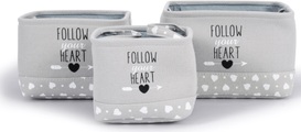 Franz Müller Flechtwaren Aufbewahrungsbox »Follow your Heart«, (Set, 3 St.), quadratisch