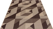 Home affaire Teppich »Borfin«, rechteckig, 7 mm Höhe, mit geometrischem Muster, schmutzabweisend, In-und Outdoor geeignet, ideale Teppiche für Wohnzimmer, Schlafzimmer, Esszimmer, Flur/Diele, Balkon, Terrasse, Küche