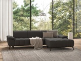 sit&more Ecksofa »Cool«, wahlweise mit Kopfteilverstellung und Vorziehsitz, motorisch, mit schwarzen Füssen