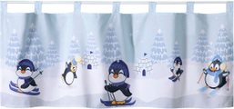 Weckbrodt Scheibengardine »Comic-Pinguine«, (1 St.), Microsatin