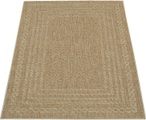 PACO HOME, Paco Home Teppich »Liege 390«, rechteckig, 4 mm Höhe, Flachgewebe, melierte Sisal Optik, mit Bordüre, In- und Outdoor geeignet, Wohnzimmer