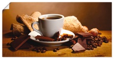 Artland Wandbild »Kaffeetasse Zimtstange Nüsse Schokolade«