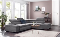 Home affaire Ecksofa »Alberto«, inklusive Kopfteilverstellung, mit Ottomanenabschluss