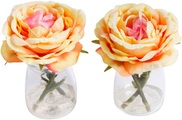Botanic-Haus Kunstblume »Rose im Glas«, (Set, 2 St.)