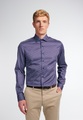 ETERNA LANGARM HEMD SLIM FIT SATINGEWEBE BLAU BEDRUCKT