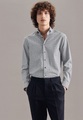 Casual Hemd Regular Fit Langarm Druck Herren Taubengrau XL