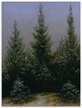 Artland Glasbild »Fichtendickicht im Schnee Dresdner Heide«