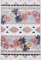 carpetfine Teppich »Deja 101«, rechteckig, 4 mm Höhe, robustes Flachgewebe, Motiv- Floral Palmenblätter, Hoch-Tief Effekt, In- und Outdoor geeignet, Wetterfest und UV-beständig für Balkon, Terrasse, Garten, Aussenbereich,Wohnzimmer, Schlafzimme