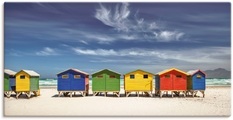 Artland Wandbild »Bunte Strandhäuser bei Kapstadt«, Strandbilder, (1 St.), in vielen Grössen & Produktarten - Alubild / Outdoorbild für den Aussenbereich, Leinwandbild, Poster, Wandaufkleber / Wandtattoo auch für Badezimmer geeignet