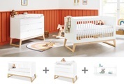 Pinolino, Pinolino® Babymöbel-Set »Bridge«, (Spar-Set, 3 St., Kinderbett, Wickelkommode, Wandregal), breit; mit Kinderbett, Wickelkommode und Wandregal; Made in Europe