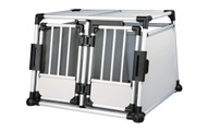 Trixie, Trixie Transportbox Aluminium doppelt - Grösse M-L: B 88 x T 93 x H 64 cm
