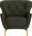 sit&more Sessel »Orient 3 V«, inkl. 1 Zierkissen mit Strass-Stein, goldfarbene Metallfüsse