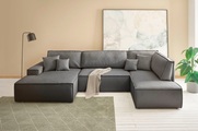 andas Wohnlandschaft »FINNLEY«, mit Bett-Funktion (Liegefläche 194/139 cm, mit 4 losen Rückenkissen