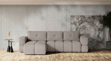 andas Ecksofa »EJSTRUP moderne, aufwändige Steppung, auch in Bouclé L-Form«, verwandelbar in Schlafsofa, incl. Bettfunktion, B/T/H: 362/186/92 cm