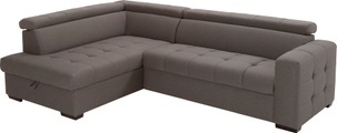 exxpo - sofa fashion Ecksofa, Steppung im Sitzbereich, Wahlweise mit Bettfunktion und Bettkasten, inklusive 3 verstellbaren Kopfstützen