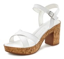 LASCANA Sandalette, aus Leder mit Blockabsatz
