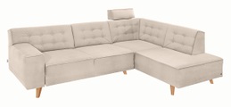TOM TAILOR Ecksofa »NORDIC CHIC«, mit Ottomane, wahlweise mit Sitzvorzug, Füsse Buche natur