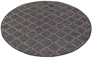 Carpet City Teppich »Palm«, rund, 5 mm Höhe, Wetterfest & UV-beständig, für Balkon, Terrasse, Flur, Küche, flach gewebt
