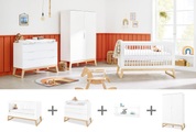 Pinolino, Pinolino® Babyzimmer-Komplettset »Bridge«, (Set, 4 St., Kinderbett, Schrank, Wickelkommode), breit; mit Kinderbett, Schrank, Wickelkommode und Wandregal;