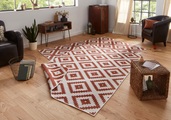 NORTHRUGS Teppich »Malta«, rechteckig, 5 mm Höhe, In/- Outdoor geeignet, Rauten Design, Wohnzimmer, Balkon, Terrasse, Flur, Diele, Robust, Pflegeleicht, Flachgewebe