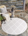 Carpet City Teppich »Santorini«, rund, 5 mm Höhe, 3D-Effekt, für Wohnzimmer, Flur, Küche, Wintergarten, Balkon, Wetterfest & UV-beständig