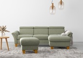 Home affaire Ecksofa, wahlweise mit Bett mit klappbaren Rollen, Kasten und Kopfverstellung