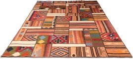 MorgenLand, morgenland Teppich »Patchwork - 300 x 200 cm - mehrfarbig«, rechteckig, 7 mm Höhe, Wohnzimmer, Einzelstück