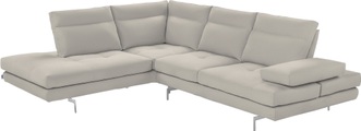 CALIA ITALIA Ecksofa »Toby Wing«, Sitztiefenverstellung, Eckelement mit Funktion, Füsse in Chrom glänzend