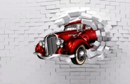 Papermoon Fototapete »3D ABSTRAKT DESIGN-VINTAGE OLDTIMER WANDDEKO XXL«, Vliestapete, hochwertiger Digitaldruck, inklusive Kleister