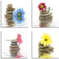 Artland Leinwandbild »Zen Therapie-Steine mit Blumen«