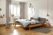 Home affaire Bett »Natali«, aus massiver Eiche, gepolstertes Kopfteil mit Kunstlederbezug