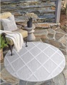 Carpet City Teppich »Santorini«, rund, 5 mm Höhe, 3D-Effekt, für Wohnzimmer, Flur, Küche, Wintergarten, Balkon, Wetterfest & UV-beständig