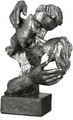 GILDE Dekofigur »Skulptur Addiction, anthrazit«, Dekoobjekt, Höhe 28, küssendes Pärchen, antikfinish, mit Spruchanhänger, Wohnzimmer