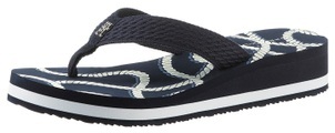 Tommy Hilfiger Zehentrenner »TOMMY ROPE M WEDGE SANDAL«, mit bedruckter Decksohle