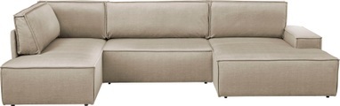 Home affaire Wohnlandschaft »SHERWOOD«, mit Bett-Funktion (Liegefläche 194x139 cm), mit 4 losen Rückenkissen