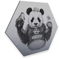 Wall-Art Metallbild »Türschild Panda Bär Silberfarben Deko«