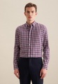 seidensticker Flanellhemd »Slim«, Slim Langarm Button-Down-Kragen Karo