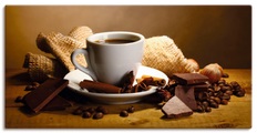 Artland Wandbild »Kaffeetasse Zimtstange Nüsse Schokolade«